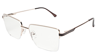 Soigné Unisex Half Rim Rectangular Spectacle Frame.Gold&Brown-Medium