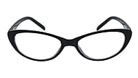 Soigné Kids Cateye Spectacle.Glossy Black.(3-8)Y-Girl with Multicolor String