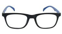 Unisex Blue Black Rectangular Spectacle Frames