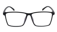 Unisex Oversized Rectangular Spectacles. Glossy Black Color Frame.