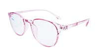 Soigné Female Round Spectacle Frame.See Through Pink-Medium