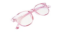 Soigné Female Round Spectacle Frame.See Through Pink-Medium