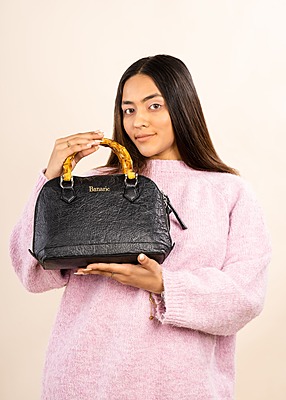 Bamboo Handle Hand Bag