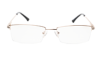 Soigné Unisex Half Rim Rectangular Spectacle Frame.Golden-Large