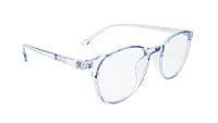 Soigné Unisex Round Medium Spectacle Frames.See Through Blue