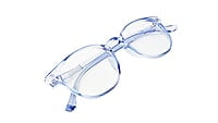 Soigné Unisex Round Medium Spectacle Frames.See Through Blue