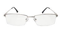 Soigné Unisex Half Rim Rectangular Spectacle Frame.Silver Color-Large