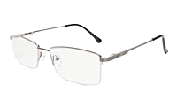 Soigné Unisex Half Rim Rectangular Spectacle Frame.Silver Color-Large