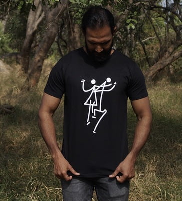 'Dance' Half Sleeve Tee Black