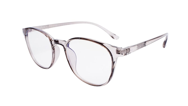Soigné Unisex Round Spectacle Frames.See Through Gray-Medium