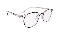Soigné Unisex Round Spectacle Frames.See Through Gray-Medium