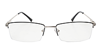 Soigné Unisex Half Rim Rectangular Spectacle Frame.Silver&Black-Large