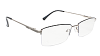Soigné Unisex Half Rim Rectangular Spectacle Frame.Silver&Black-Large