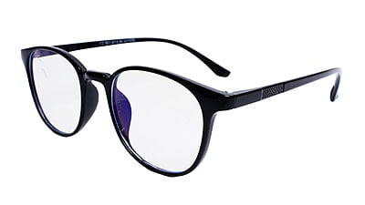 Soigné Unisex Round Spectacle Frames.Glossy Black-Medium Soigné Unisex Round Spectacle Frames.Glossy Black-Medium