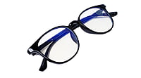 Soigné Unisex Round Spectacle Frames.Glossy Black-Medium