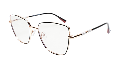 Soigné Female Oversized Cat Eye Spectacle Frame.Golden&Black Soigné Female Oversized Cat Eye Spectacle Frame.Golden&Black