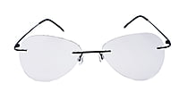 Soigné Unisex Large Rimless Aviator Spectacle Frame.Black