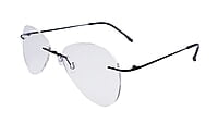 Soigné Unisex Large Rimless Aviator Spectacle Frame.Black