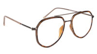 Unisex Aviator Spectacle Frame. Leopard Print Color Composite Frame.