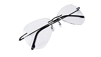 Soigné Unisex Large Rimless Aviator Spectacle Frame.Black