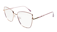 Soigné Female Oversized Cat Eye Spectacle Frame.Golden&Purple