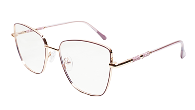 Soigné Female Oversized Cat Eye Spectacle Frame.Golden&Purple Soigné Female Oversized Cat Eye Spectacle Frame.Golden&Purple