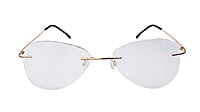 Soigné Unisex Rimless Aviator Spectacle Frame.Golden-Large Soigné Unisex Rimless Aviator Spectacle Frame.Golden-Large