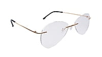 Soigné Unisex Rimless Aviator Spectacle Frame.Golden-Large Soigné Unisex Rimless Aviator Spectacle Frame.Golden-Large