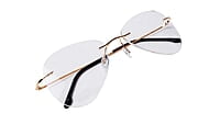 Soigné Unisex Rimless Aviator Spectacle Frame.Golden-Large Soigné Unisex Rimless Aviator Spectacle Frame.Golden-Large