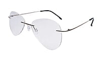 Soigné Unisex Rimless Aviator Spectacle Frame.Silver-Large