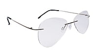 Soigné Unisex Rimless Aviator Spectacle Frame.Silver-Large