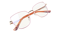 Soigné Female Oversized Cat Eye Spectacle Frame.Gold&Pink Soigné Female Oversized Cat Eye Spectacle Frame.Gold&Pink