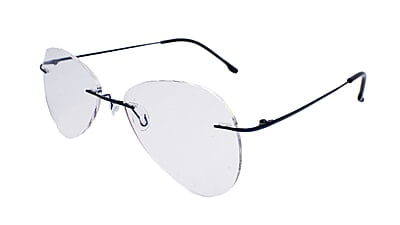 Soigné Unisex Rimless Aviator Spectacle Frame.Blue-Large