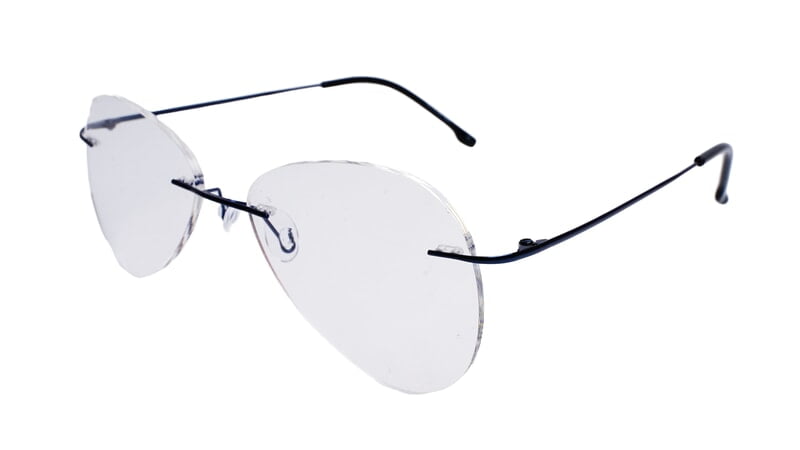 Soigné Unisex Rimless Aviator Spectacle Frame.Blue-Large