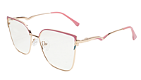 Soigné Female Oversize Cat Eye Spectacle Frame.Golden&Pink Soigné Female Oversize Cat Eye Spectacle Frame.Golden&Pink