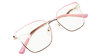 Soigné Female Oversize Cat Eye Spectacle Frame.Golden&Pink Soigné Female Oversize Cat Eye Spectacle Frame.Golden&Pink