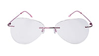 Soigné Female Rimless Aviator Spectacle Frame.Pink-Large Soigné Female Rimless Aviator Spectacle Frame.Pink-Large