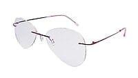 Soigné Female Rimless Aviator Spectacle Frame.Pink-Large Soigné Female Rimless Aviator Spectacle Frame.Pink-Large