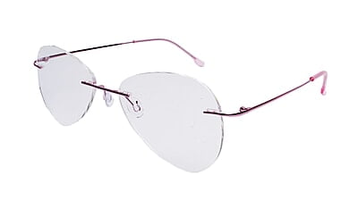 Soigné Female Rimless Aviator Spectacle Frame.Pink-Large Soigné Female Rimless Aviator Spectacle Frame.Pink-Large