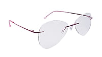Soigné Female Rimless Aviator Spectacle Frame.Pink-Large Soigné Female Rimless Aviator Spectacle Frame.Pink-Large