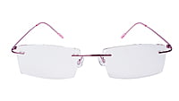Soigné Female Rimless Rectangular Spectacle Frame.Light Pink