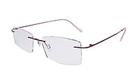 Soigné Female Rimless Rectangular Spectacle Frame.Light Pink