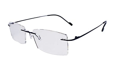 Soigné Unisex Rectangular Rimless Spectacle Frame.Blue