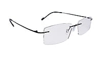 Soigné Unisex Rectangular Rimless Spectacle Frame.Black