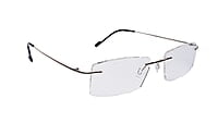 Soigné Unisex Rectangular Rimless Spectacle Frame.Silver