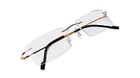 Soigné Unisex Rectangular Rimless Spectacle Frame.Golden