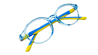 Soigné Kids Small Round Spectacle Frame.Blue&Yellow.(4-11)Yr-Unisex Soigné Kids Small Round Spectacle Frame.Blue&Yellow.(4-11)Yr-Unisex
