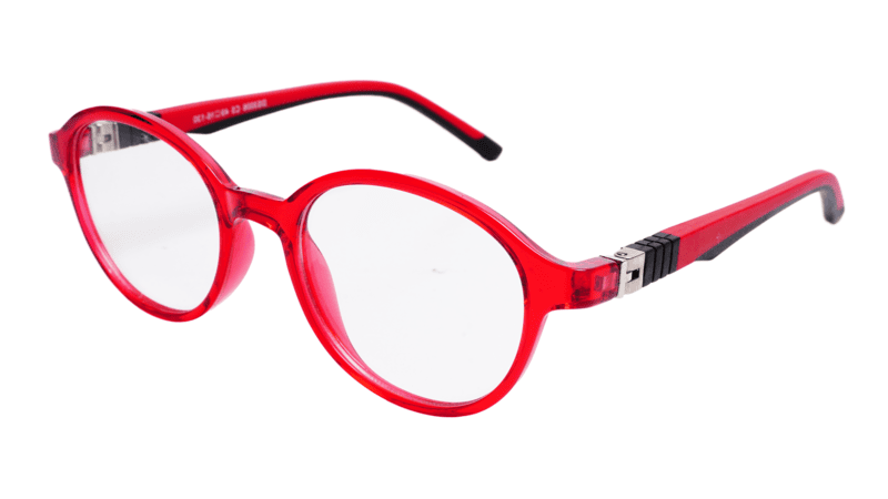 Soigné Kids Small Round Spectacle Frame.Red&Black.(4-11)Yr-Unisex