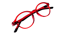 Soigné Kids Small Round Spectacle Frame.Red&Black.(4-11)Yr-Unisex