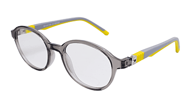 Soigné Kids Small Round Spectacle Frame.Gray&Yellow.(4-11)Yr-Unisex